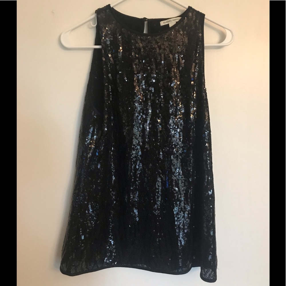 Banana Republic black sequin tank